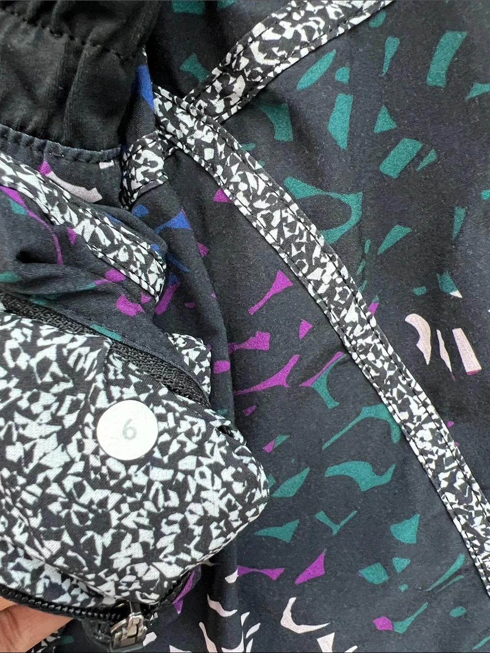lululemon athletica Black Shorts with Purple, Teal & Blue Accents